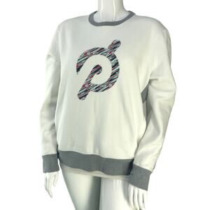 Fourlaps x Peloton Womens Size L Sweatshirt Zip Kangaroo Pocket Sweater White